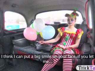 Cute teenager in costume likes drivers johnson in her pussy