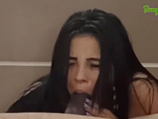 Sensational slutty Brazilian teen stepsister sucking and fucking big american peter interracial adult movie vids