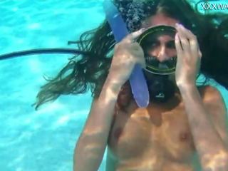 Underwater Self x rated film With Purple Dildo by Nora Shmandora