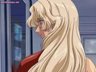 Elitas anime blondinė gauna trinamas