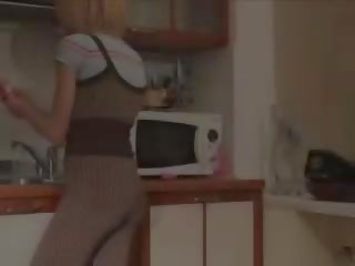 18yo Russian Alice teasing in kitchen