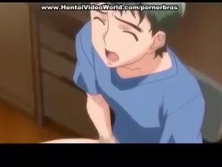 Anime paauglys jaunas ponia eina į malonumas šūdas į lova