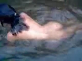 Fabulous and busty amateur teen stunner swimming naked in the river - fuckmehard.club