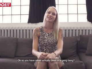 Letsdoeit - French Tattooed elite Blondie Drilled Hard on the Casting Couch