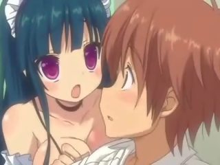 Krūtinga anime paauglys sucks su geismas