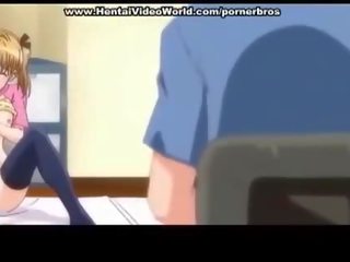 Anime paauglys meilužis introduces malonumas šūdas į lova