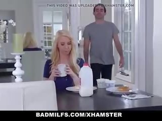 Badmilfs - Blonde Teen Catches Her Stepmom and beau
