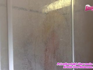 Anal in der Dusche - German ex schoolgirl ass to mouth in shower POV