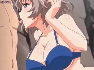 Anime femme fatale jerks hard shaft