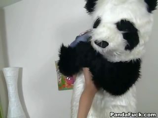 Innocent nymph mainan a oustanding darky meat stick toy panda